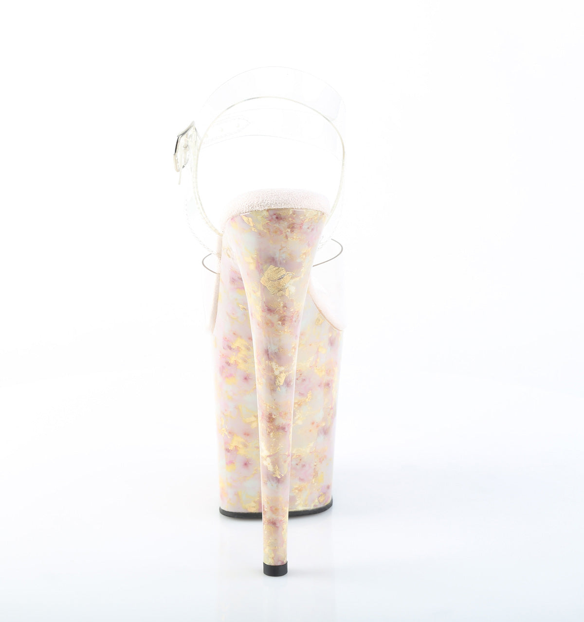 Pleaser Women's Platform Shoes FLAMINGO-808MB Clr/Blush-Gold Marble