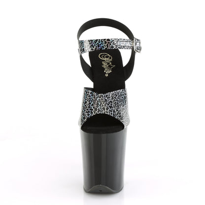 Pleaser Sandales pour femmes FLAMINGO-808n-ck blk biscuit hologramme tpu / blk