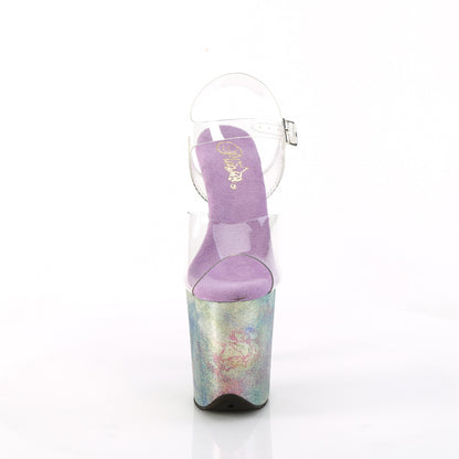Pleaser Women's Platform Shoes FLAMINGO-808NEB Clr/Lavender Multi Metallic