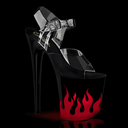 Pleaser  Des sandales FLAMINGO-808nlfl CLR / BLK-RED