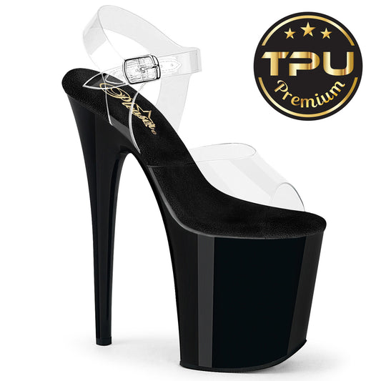 Pleaser Women's Platform Shoes FLAMINGO-808PREM Clr TPU/Blk