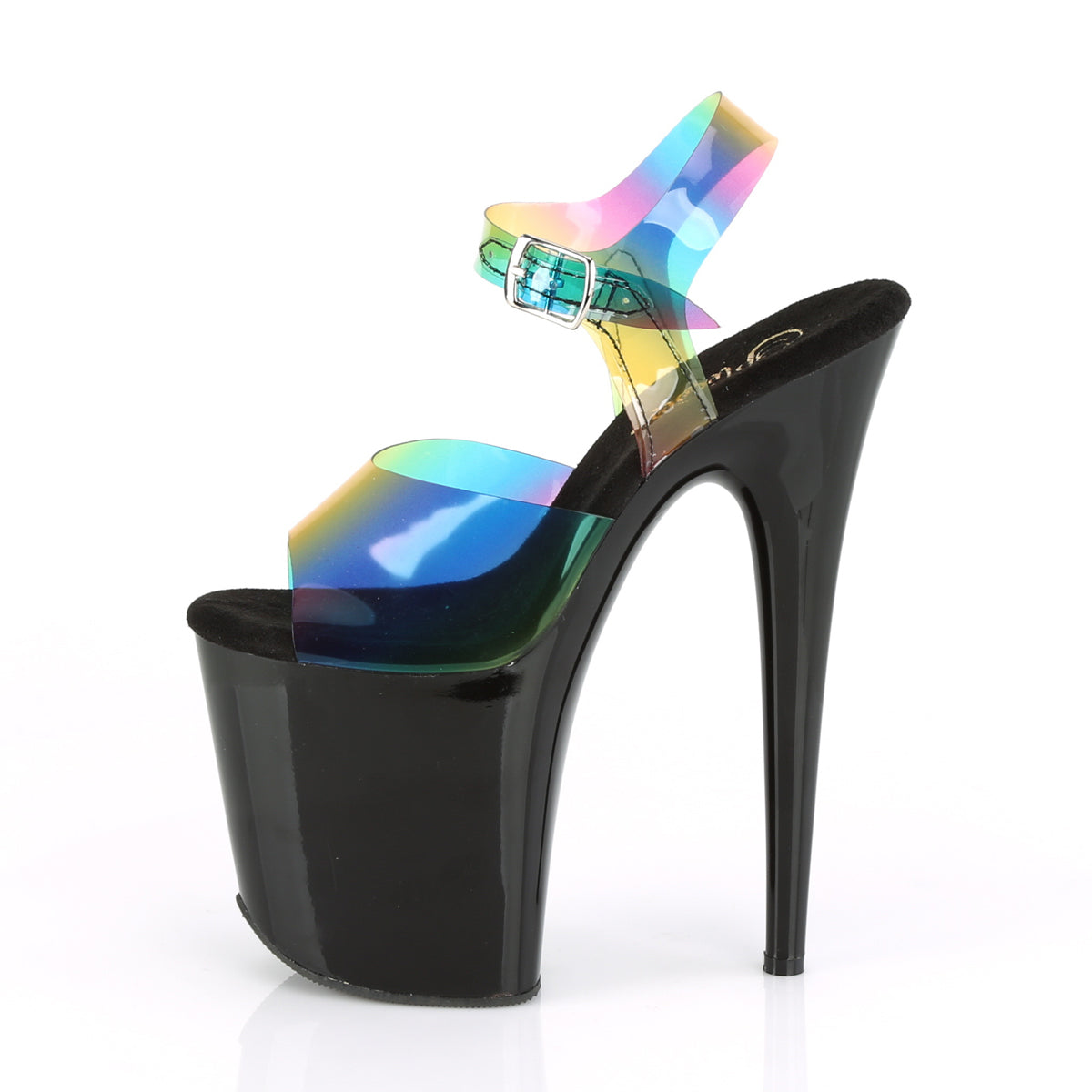 Pleaser Sandales pour femmes FLAMINGO-808rb Rainbow PVC / BLK