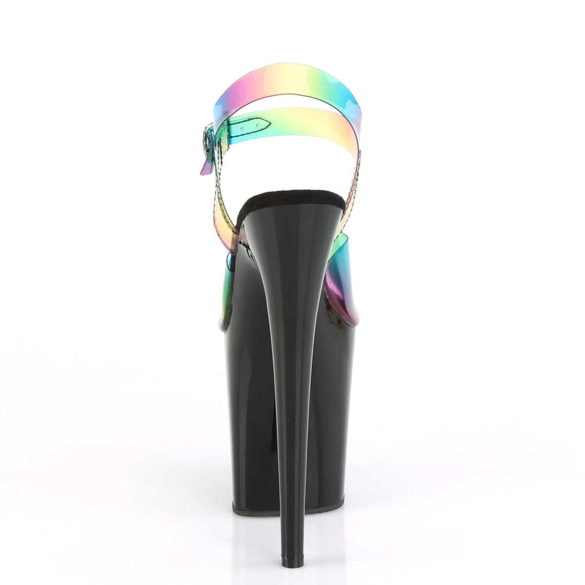 Pleaser Sandales pour femmes FLAMINGO-808rb Rainbow PVC / BLK