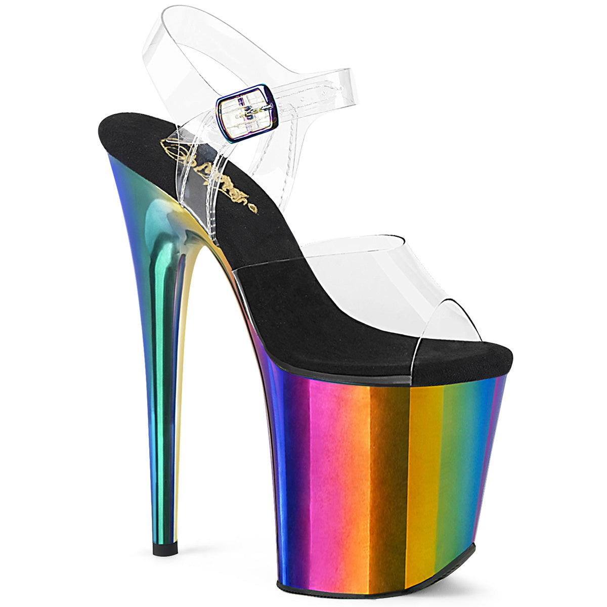 Pleaser  Des sandales FLAMINGO-808rc CLR /Rainbow Chrome