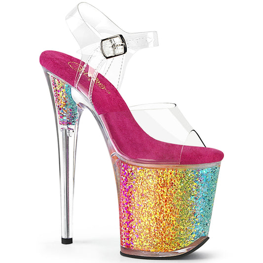Pleaser   FLAMINGO-808RG-02 Clr/Rainbow Confetti