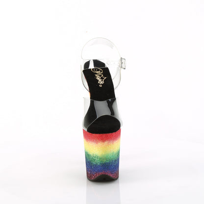 Pleaser   FLAMINGO-808RG-04 Clr/Rainbow Glitter
