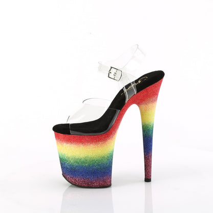 Pleaser   FLAMINGO-808RG-04 Clr/Rainbow Glitter