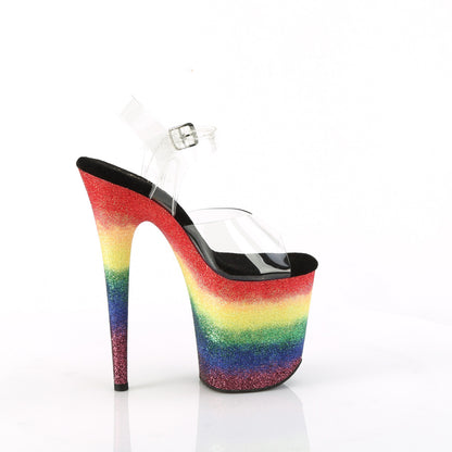 Pleaser   FLAMINGO-808RG-04 Clr/Rainbow Glitter