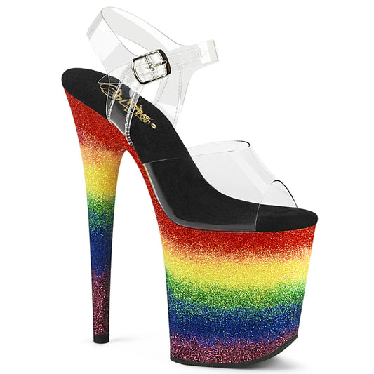 Pleaser   FLAMINGO-808RG-04 Clr/Rainbow Glitter