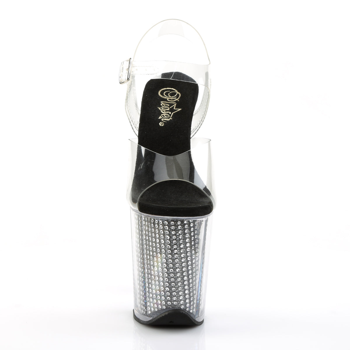 Pleaser Sandales pour femmes FLAMINGO-808SRS CLR / BLK SRS