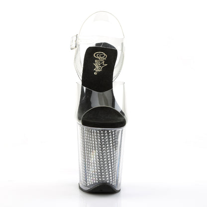 Pleaser Sandales pour femmes FLAMINGO-808SRS CLR / BLK SRS