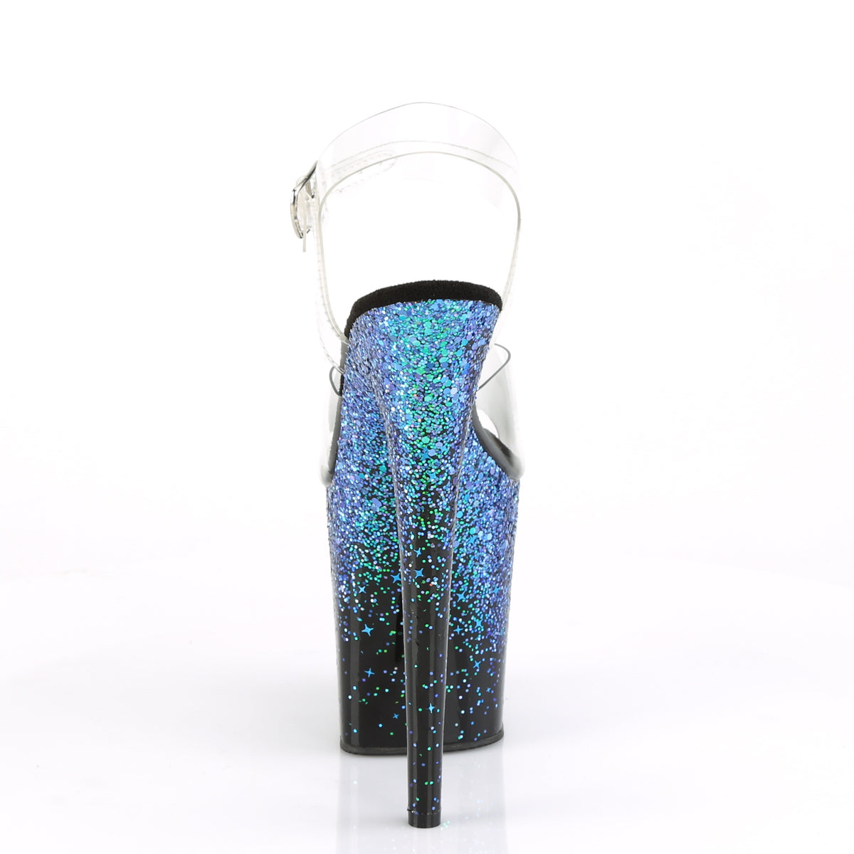 Pleaser Sandales pour femmes FLAMINGO-808ss CLR / BLK-Bleu Multi Glitter
