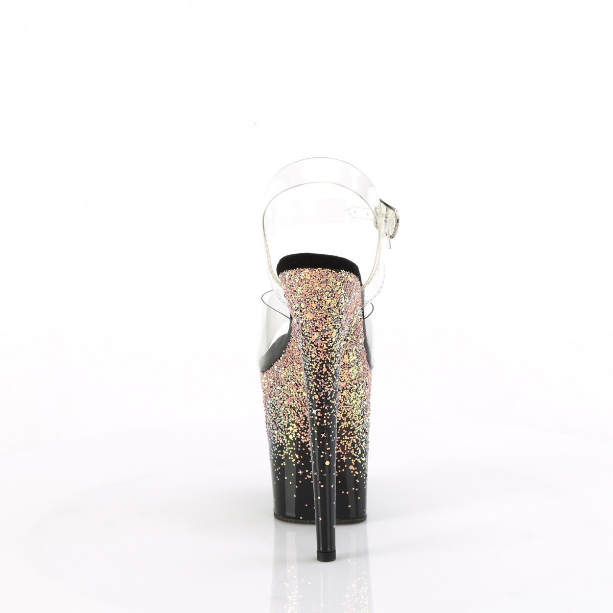 Pleaser   FLAMINGO-808SS CLR / BLK-DUSTY BLOSH MULTITLER