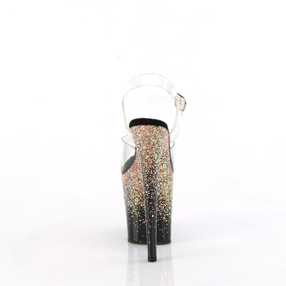 Pleaser   FLAMINGO-808SS CLR / BLK-DUSTY BLOSH MULTITLER