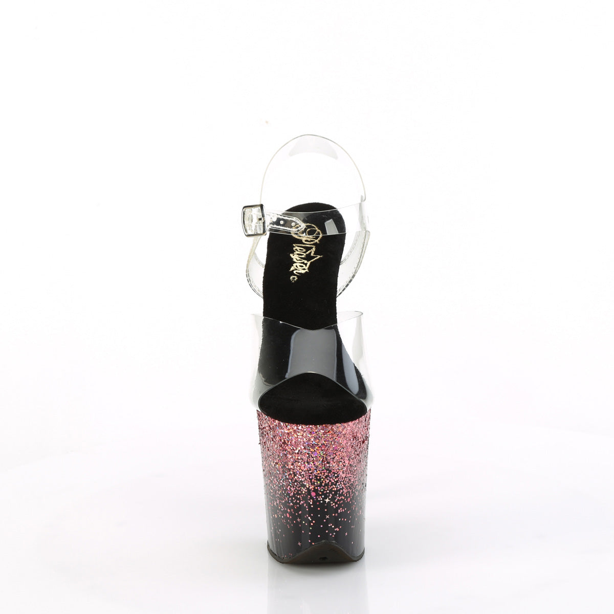 Pleaser   FLAMINGO-808SS CLR / BLK-rose multi-paillettes