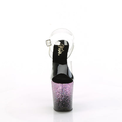 Pleaser   FLAMINGO-808SS Clr/Blk-Purple Multi Glitter