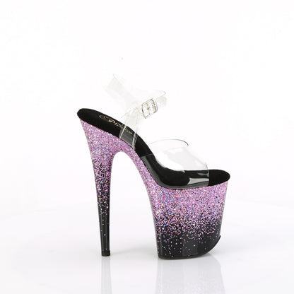 Pleaser   FLAMINGO-808SS Clr/Blk-Purple Multi Glitter