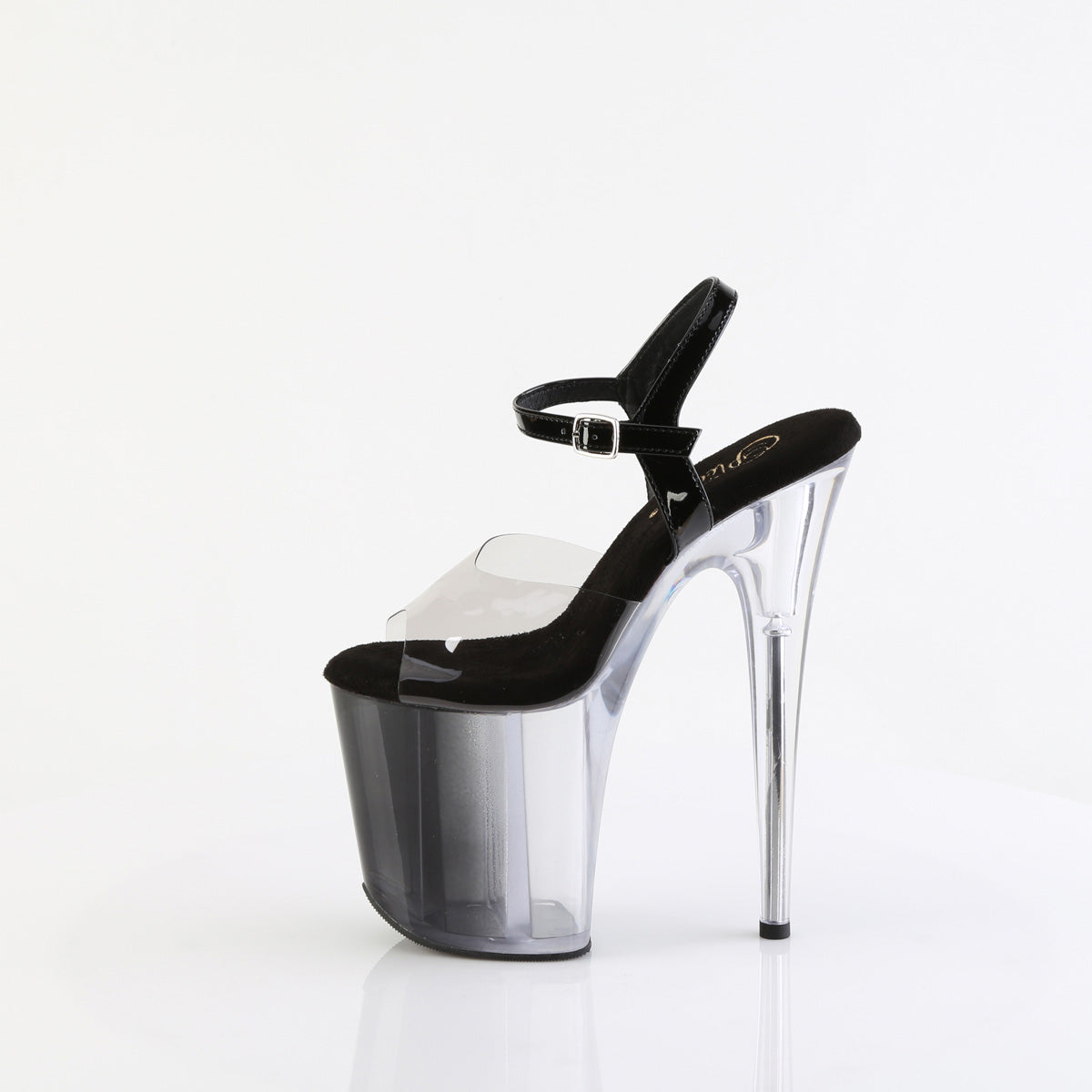 Pleaser Women's Platform Shoes FLAMINGO-808T-1 Smoke-Blk/Blk-Clr Ombre