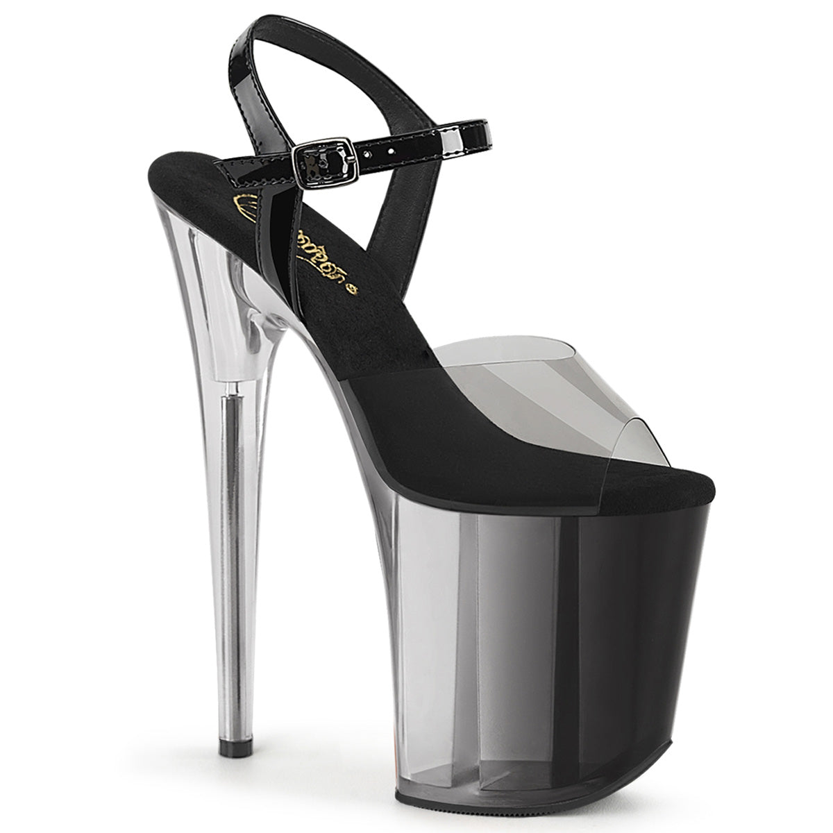 Pleaser Women's Platform Shoes FLAMINGO-808T-1 Smoke-Blk/Blk-Clr Ombre