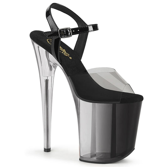 Pleaser Women's Platform Shoes FLAMINGO-808T-1 Smoke-Blk/Blk-Clr Ombre