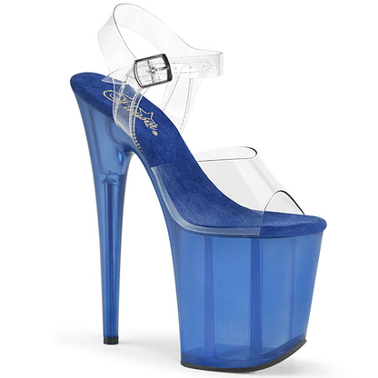 Pleaser Womens Sandals FLAMINGO-808T Clr/Blue Tinted