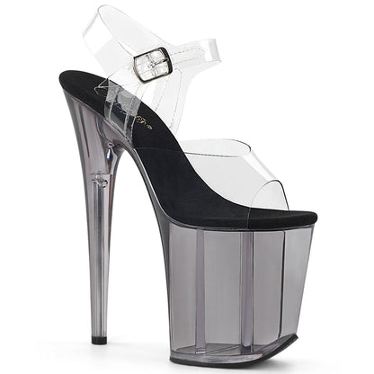 Pleaser Sandales pour femmes FLAMINGO-808T CLR / fumée teinté
