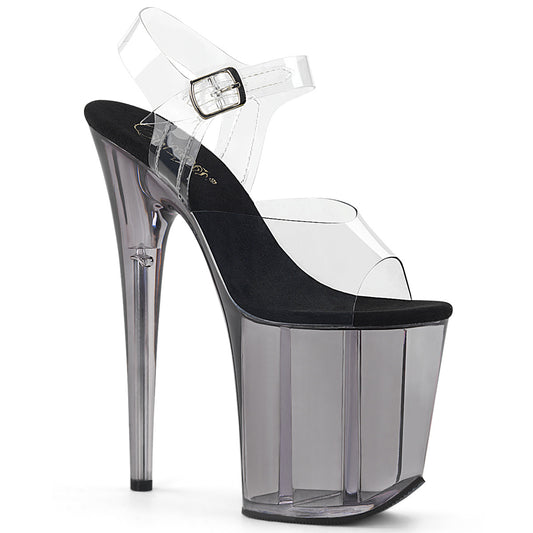 Pleaser Sandales pour femmes FLAMINGO-808T CLR / fumée teinté