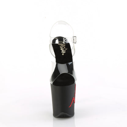 Pleaser   FLAMINGO-808Tgrs CLR / BLK-RED