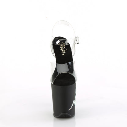 Pleaser   FLAMINGO-808TGRS CLR / BLK-AB SLV