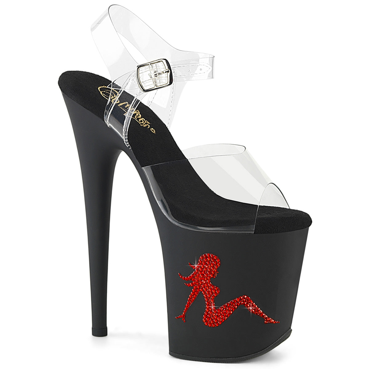 Pleaser   FLAMINGO-808Tgrs CLR / BLK-RED