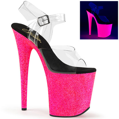 Pleaser Sandales pour femmes FLAMINGO-808uvg CLR / néon H. paillettes roses
