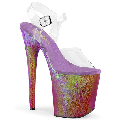 Pleaser Sandales pour femmes FLAMINGO-808WR CLR / Hologramme violet enveloppé