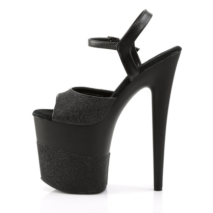 Pleaser Sandales pour femmes FLAMINGO-809-2G BLK Glitter / BLK-GLITTER