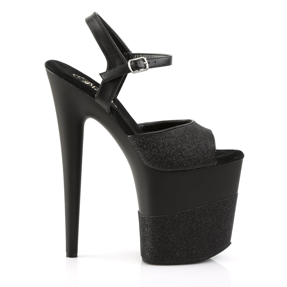 Pleaser Sandales pour femmes FLAMINGO-809-2G BLK Glitter / BLK-GLITTER