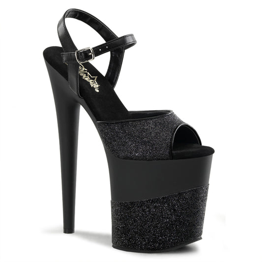 Pleaser Sandales pour femmes FLAMINGO-809-2G BLK Glitter / BLK-GLITTER