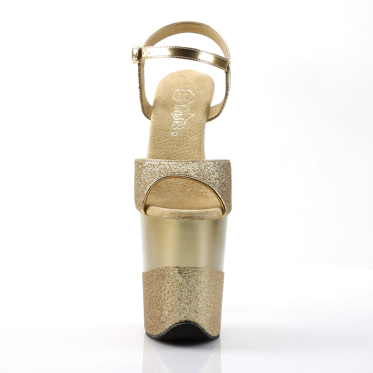 Pleaser Sandales pour femmes FLAMINGO-809-2G Gold Glitter / Gold-Glitter