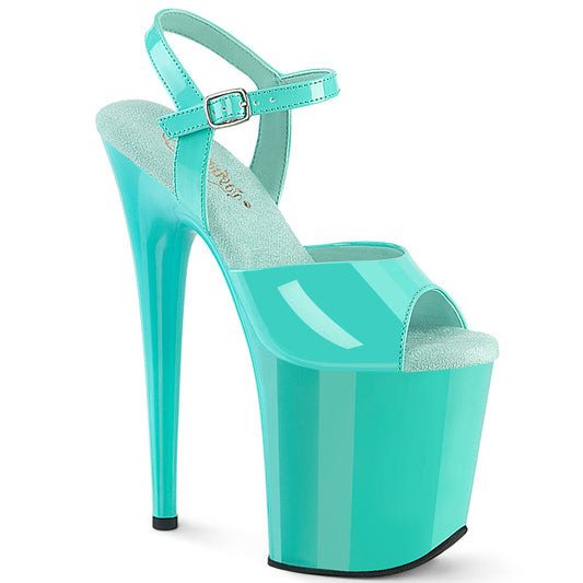 Pleaser Women's Platform Shoes FLAMINGO-809 Aqua Pat/Aqua