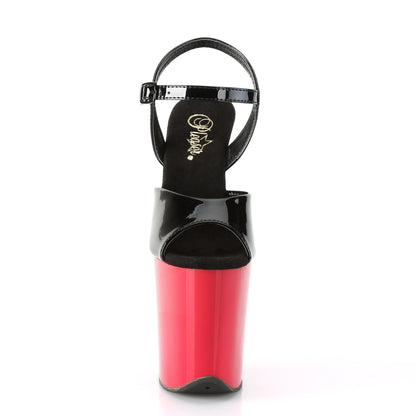 Pleaser Sandales pour femmes FLAMINGO-809 blk pat / rouge
