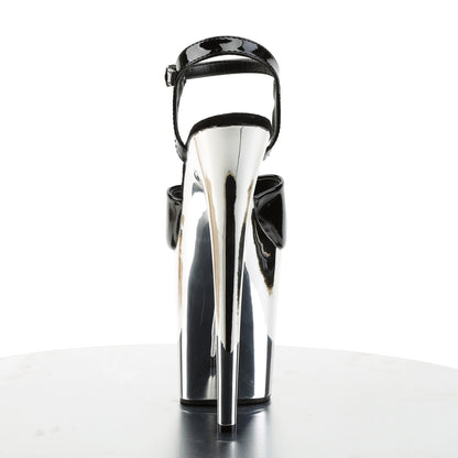 Pleaser Sandales pour femmes FLAMINGO-809 BLK PAT / SLV CHROME