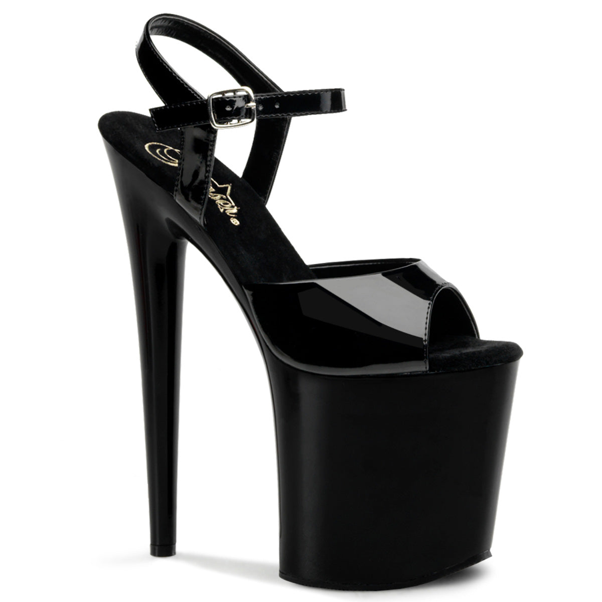 Pleaser Sandales pour femmes FLAMINGO-809 BLK PAT / BLK
