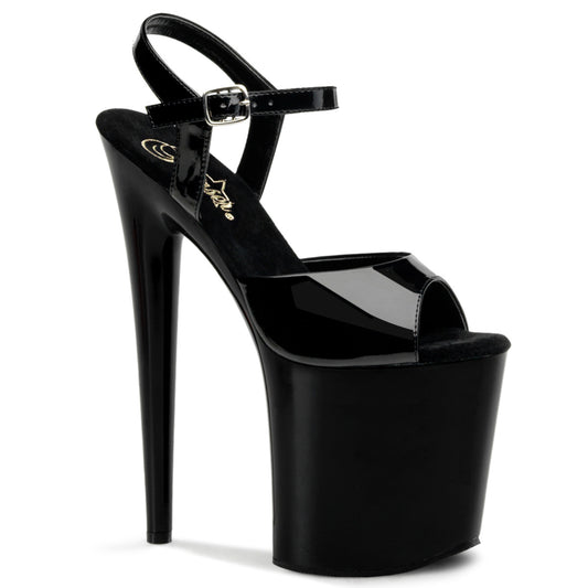 Pleaser Sandales pour femmes FLAMINGO-809 BLK PAT / BLK
