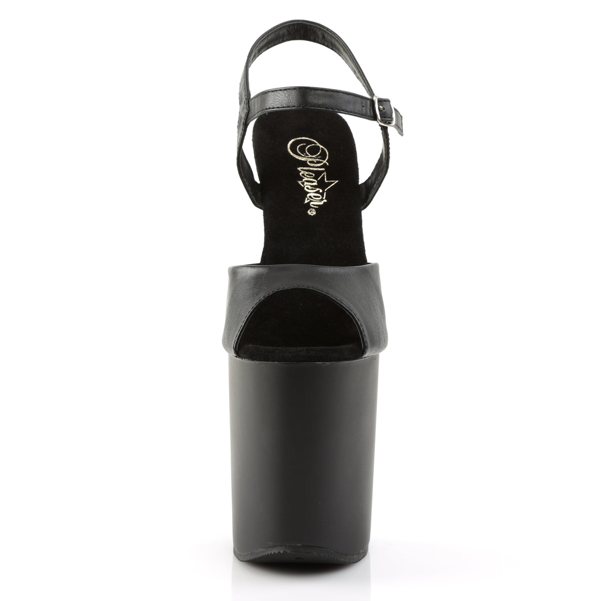 Pleaser Sandales pour femmes FLAMINGO-809 Blk Faux Cuir / Blk Matte