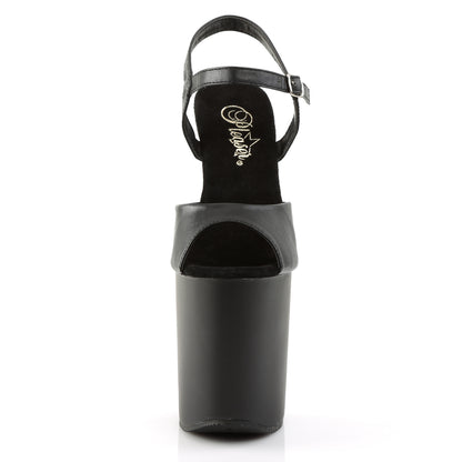 Pleaser Sandales pour femmes FLAMINGO-809 Blk Faux Cuir / Blk Matte