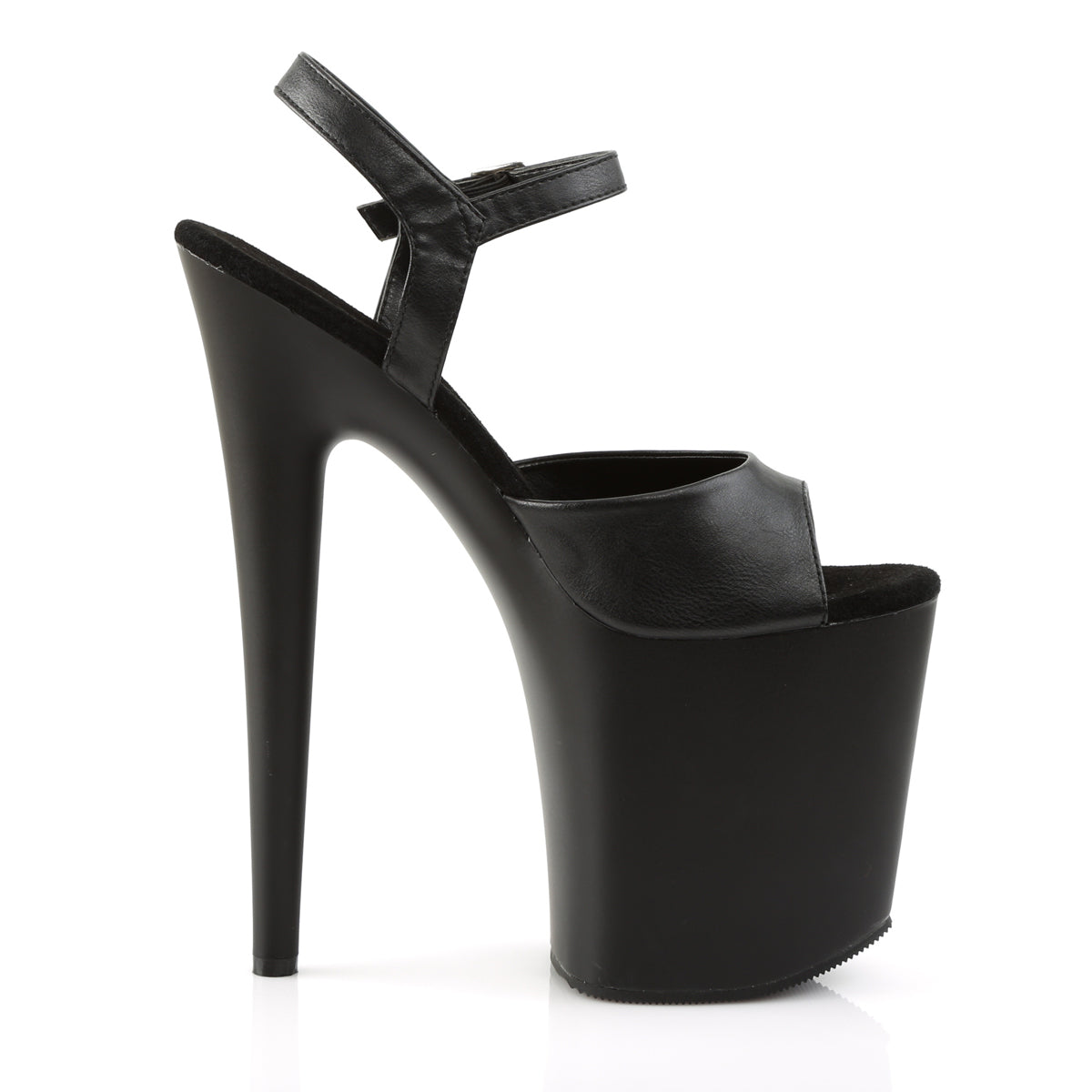 Pleaser Sandales pour femmes FLAMINGO-809 Blk Faux Cuir / Blk Matte