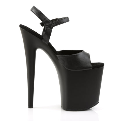 Pleaser Sandales pour femmes FLAMINGO-809 Blk Faux Cuir / Blk Matte