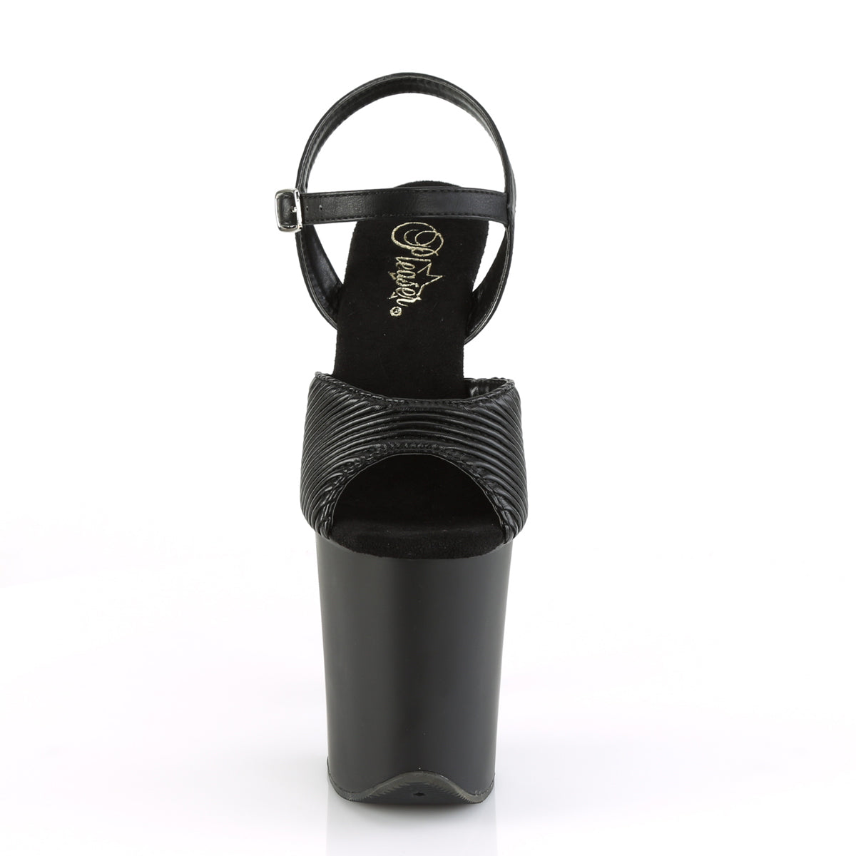 Pleaser Sandales pour femmes FLAMINGO-809 Cuir matelassé BLK / Blk Matte