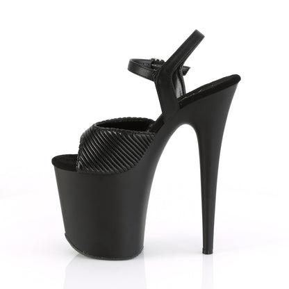Pleaser Sandales pour femmes FLAMINGO-809 Cuir matelassé BLK / Blk Matte