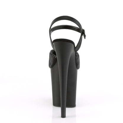 Pleaser Sandales pour femmes FLAMINGO-809 Cuir matelassé BLK / Blk Matte