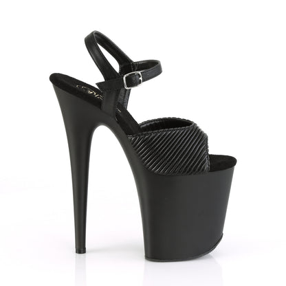 Pleaser Sandales pour femmes FLAMINGO-809 Cuir matelassé BLK / Blk Matte
