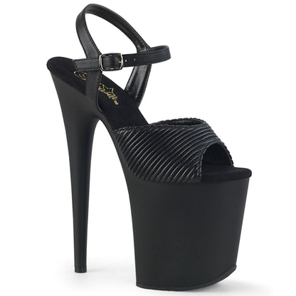 Pleaser Sandales pour femmes FLAMINGO-809 Cuir matelassé BLK / Blk Matte